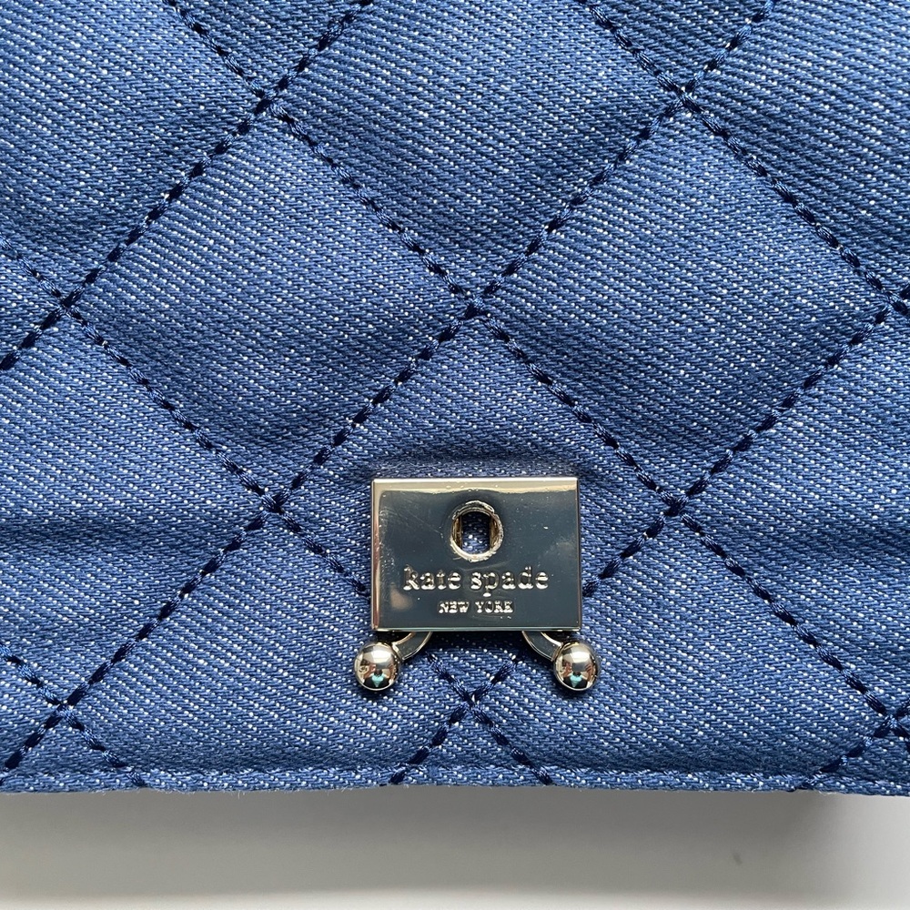 Kate Spade Emerson Place quilted denim vivenna handbag - Picture 9 of 14